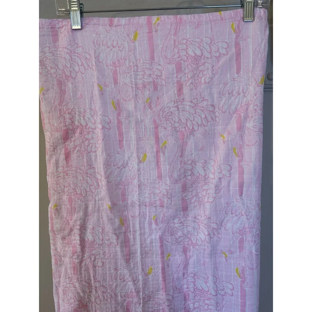 LILLY PULITZER x POTTERY BARN Kids‎ Baby Swaddle Blanket Pink Flamingo 47x47